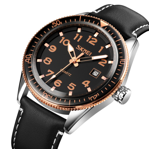 Часы мужские Skmei 9232LRGBK Rose-Gold Black Leather-0
