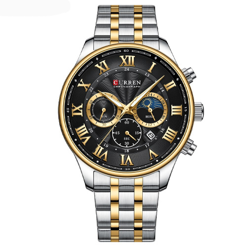 Часы мужские Curren 8427 Silver-Gold-Black