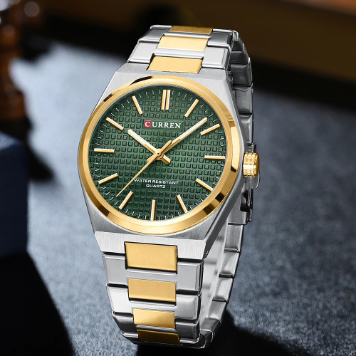 Часы мужские Curren 8439 Silver-Gold-Green-0