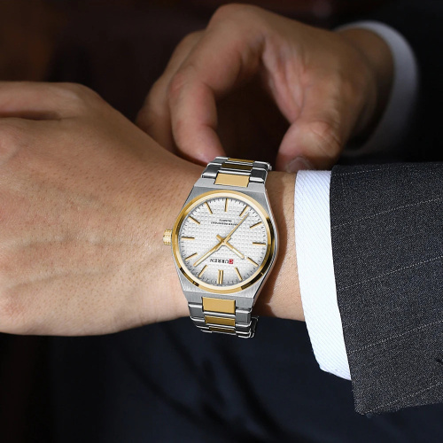 Часы мужские Curren 8439 Silver-Gold-White-1