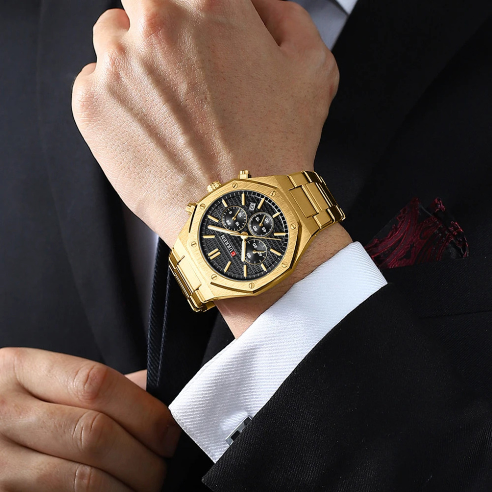 large Часы мужские Curren 8440 Gold-Black 1