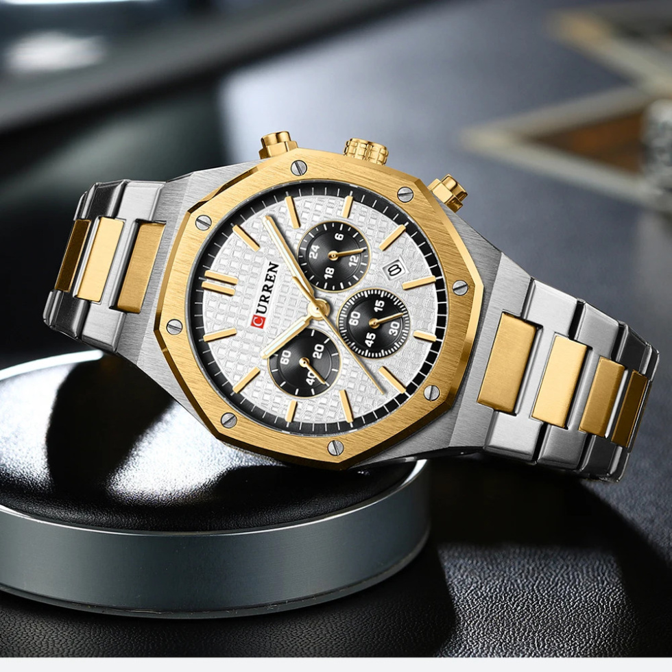 large Часы мужские Curren 8440 Silver-Gold-White 0