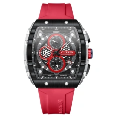  Curren 8442 Silver-Black-Red