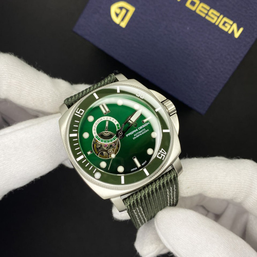 Часы мужские Pagani Design PD-1736 Silver-Green-3