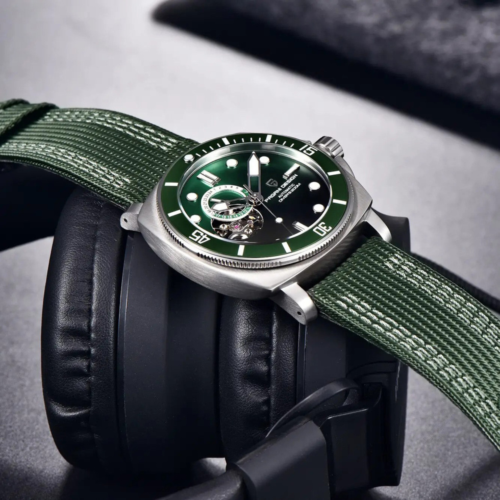 large Часы мужские Pagani Design PD-1736 Silver-Green 0
