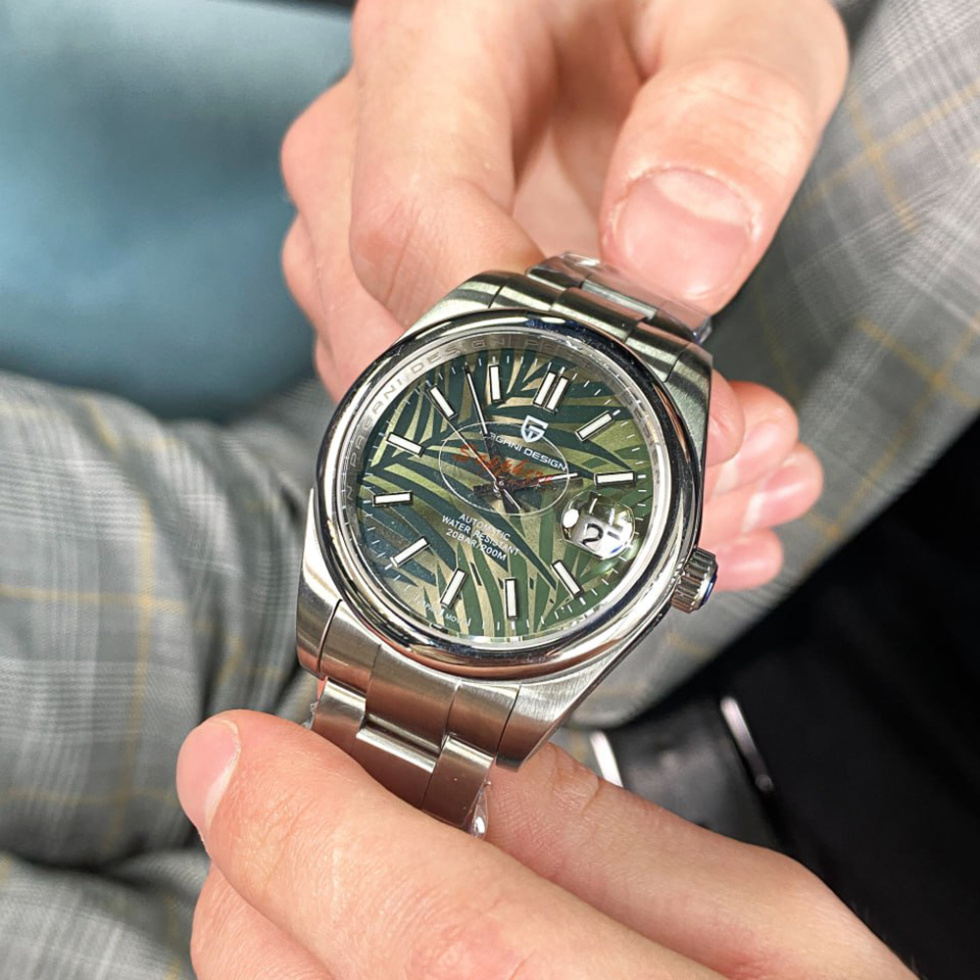 large Часы мужские Pagani Design PD-1715 Silver-Green 4