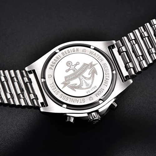 Часы мужские Pagani Design PD-1705-1 Silver-Black Steel-4