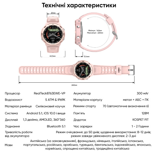 Часы мужские Kospet Tank S1 Green-1