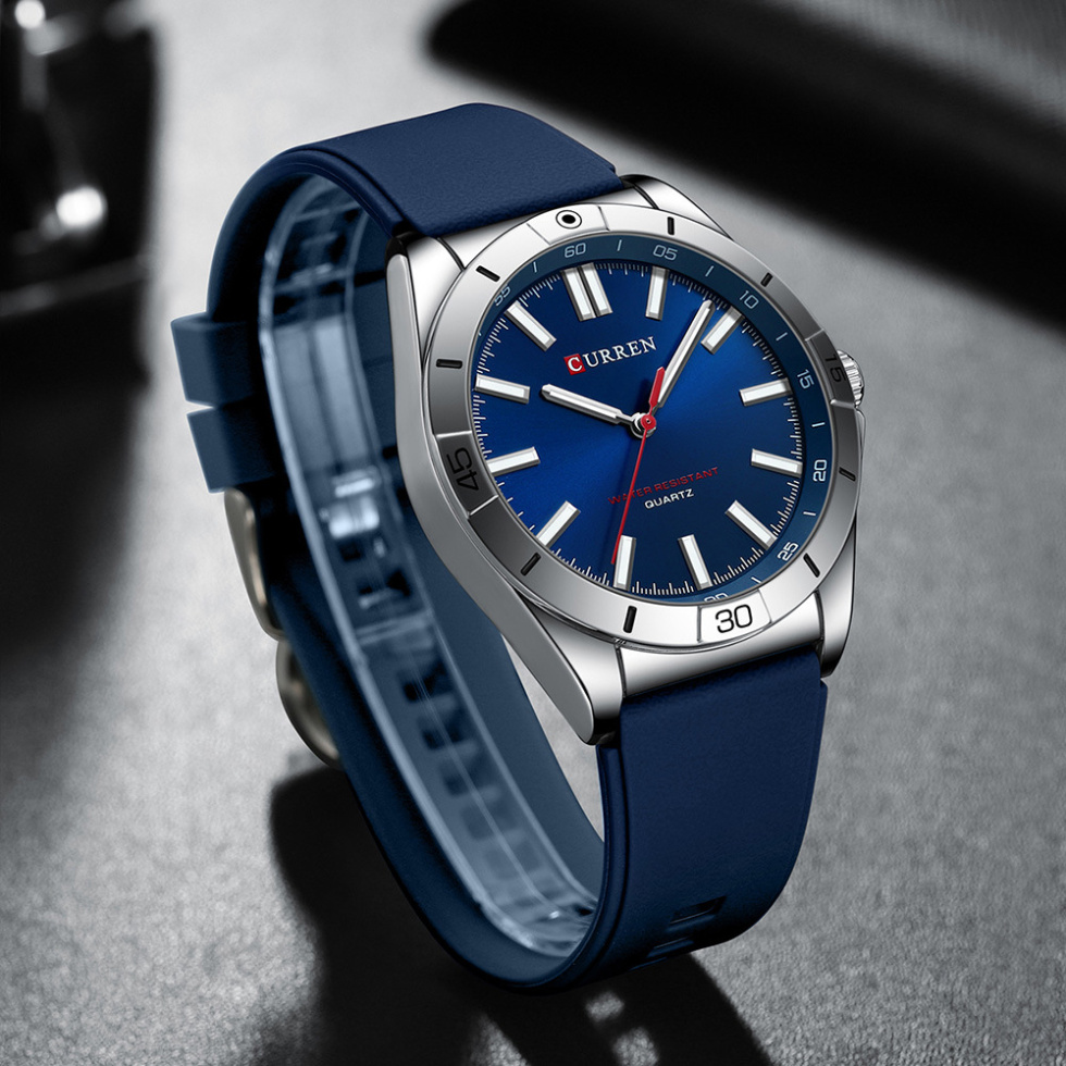 large Часы мужские Curren 8449 Silver-Blue 1