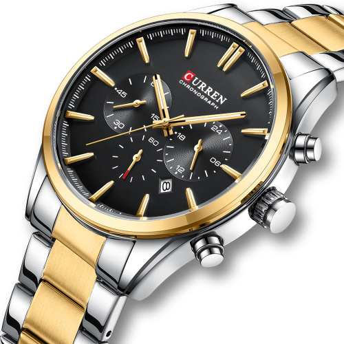 Часы мужские Curren 8446 Silver-Gold-Black-0