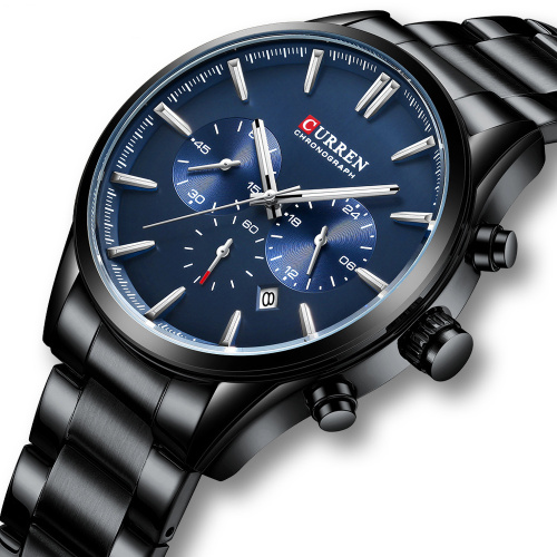 Часы мужские Curren 8446 Black-Blue-0