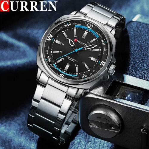 Часы мужские Curren 8455 Silver-Black Sailor-1