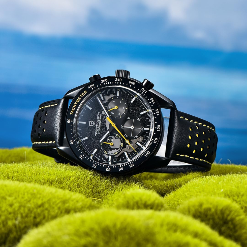 large Часы мужские Pagani Design PD-1779 Black-Yellow 1
