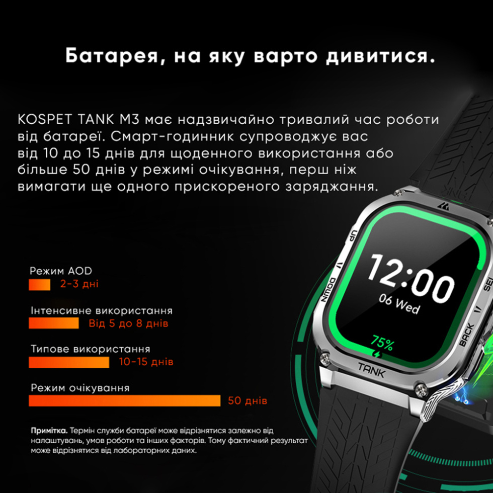 large Часы мужские Kospet TANK M3 Silver 14