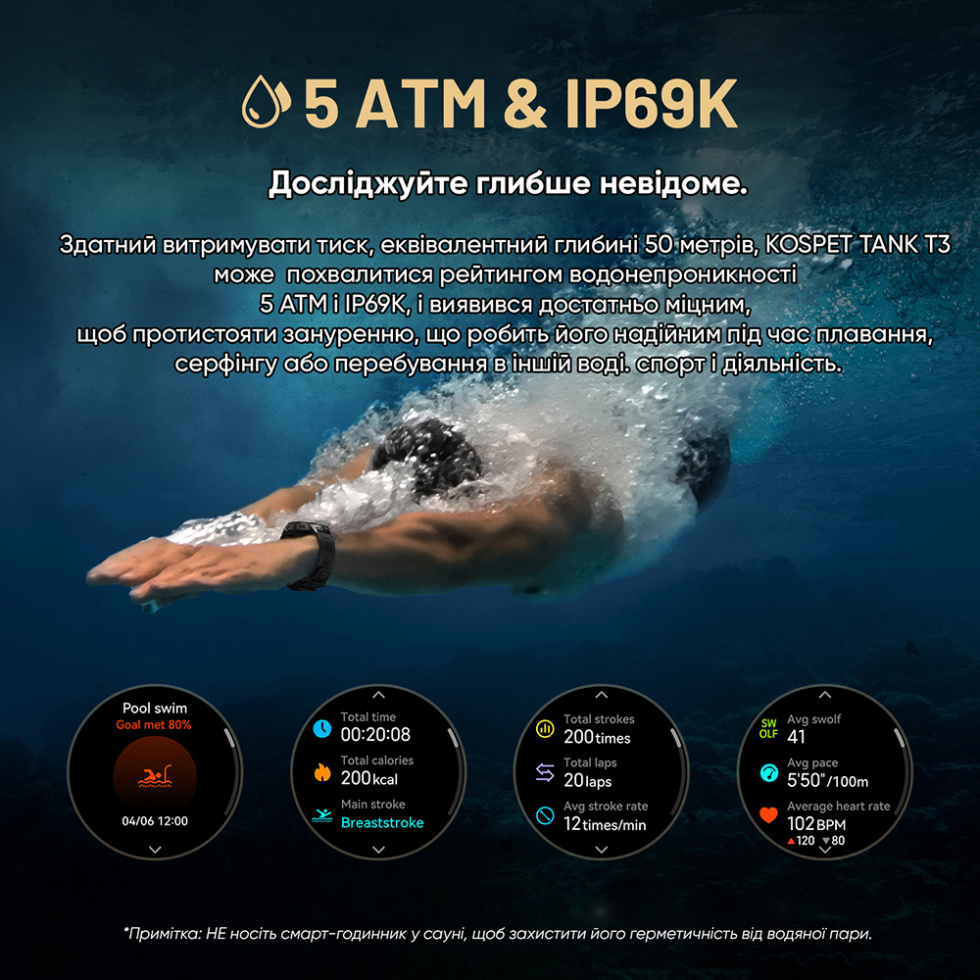 large Часы мужские Kospet TANK T3 Black 9
