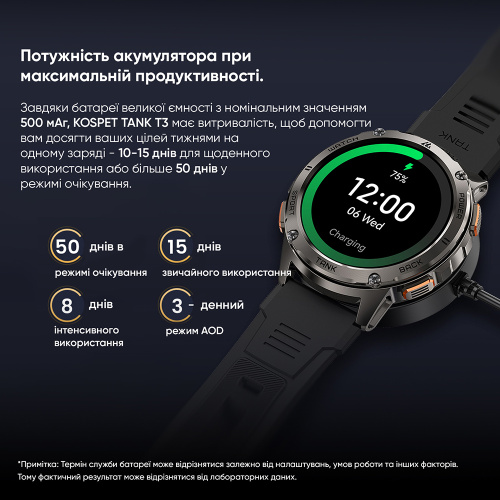 Часы мужские Kospet TANK T3 Black-7