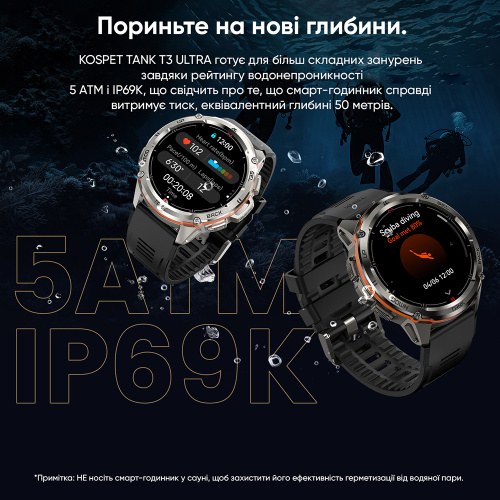 Часы мужские Kospet TANK T3 ULTRA Black-5
