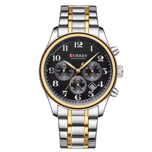 Часы мужские Curren 8466 Silver-Gold-Black