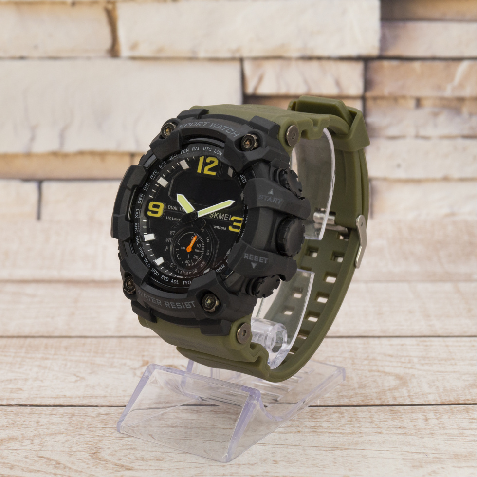 Живые фото часов Skmei 1637 Black-Military Wristband 1