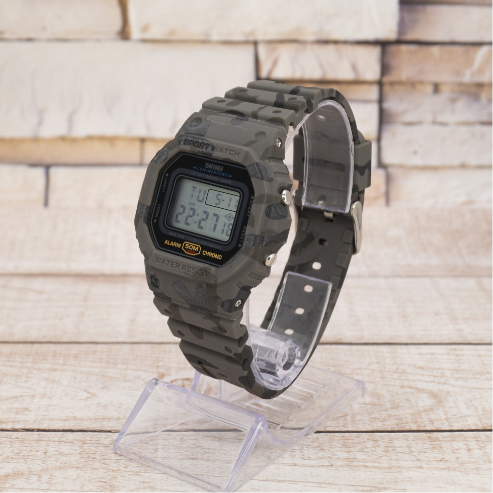 Живые фото часов Skmei 1628CMGY Camo gray 1