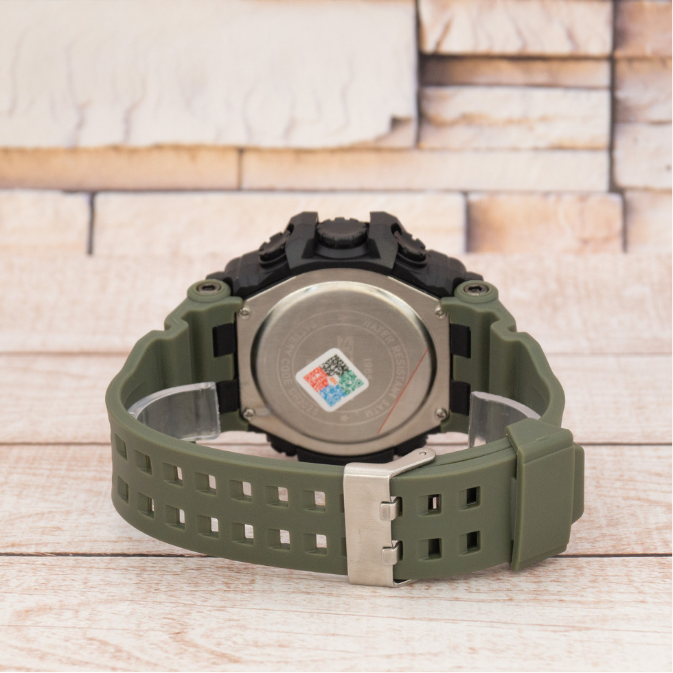 Живые фото часов Skmei 1965AG army green 5