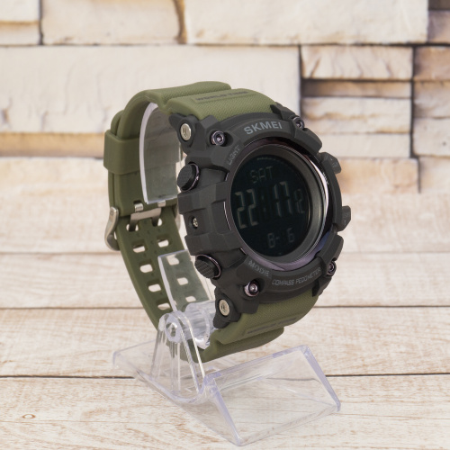 Часы мужские Skmei 1356AG Army Green + Compass-2