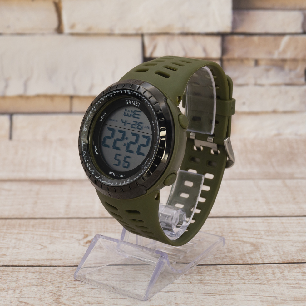Живые фото часов Skmei 1167AG Army Green 1