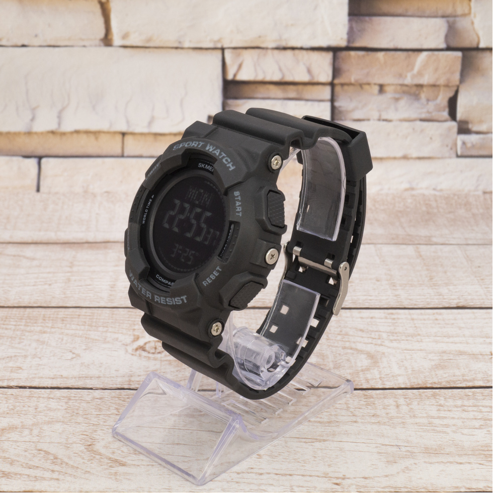 Живые фото часов Skmei 2077 Black + Compass 1