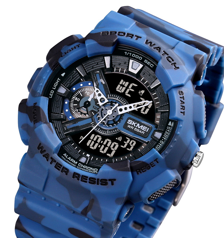 large Годинник чоловічий Skmei 1688CMBU Camo Blue 0