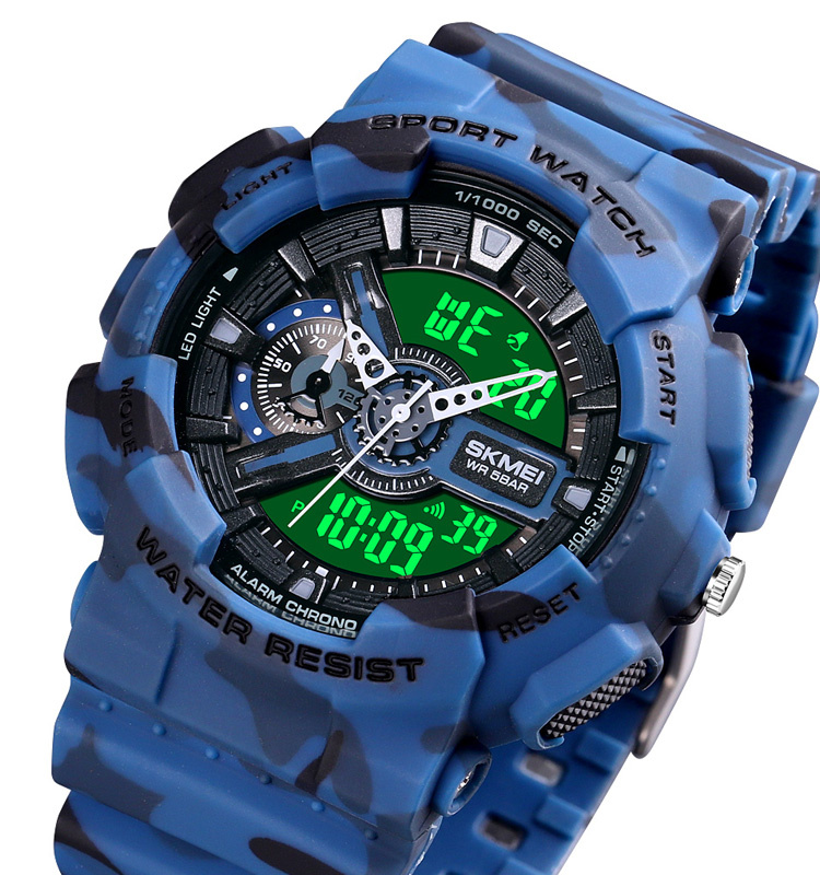 large Годинник чоловічий Skmei 1688CMBU Camo Blue 2