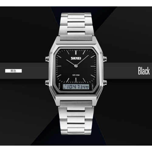 Часы мужские Skmei 1220SIBK Silver-Black-2