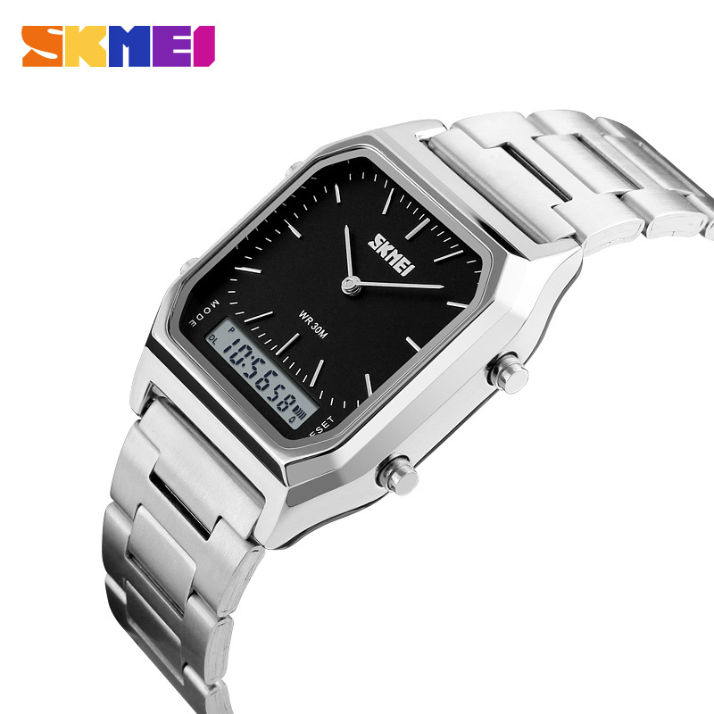 large Часы мужские Skmei 1220SIBK Silver-Black 0