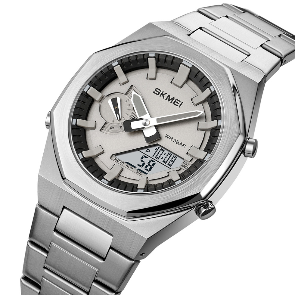 large Часы мужские Skmei 1816SIWT Silver-White 1