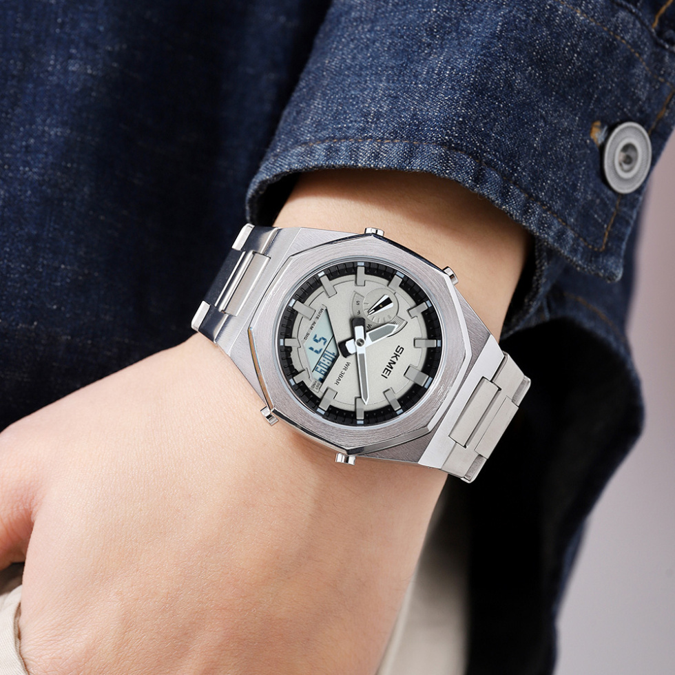 large Часы мужские Skmei 1816SIWT Silver-White 2