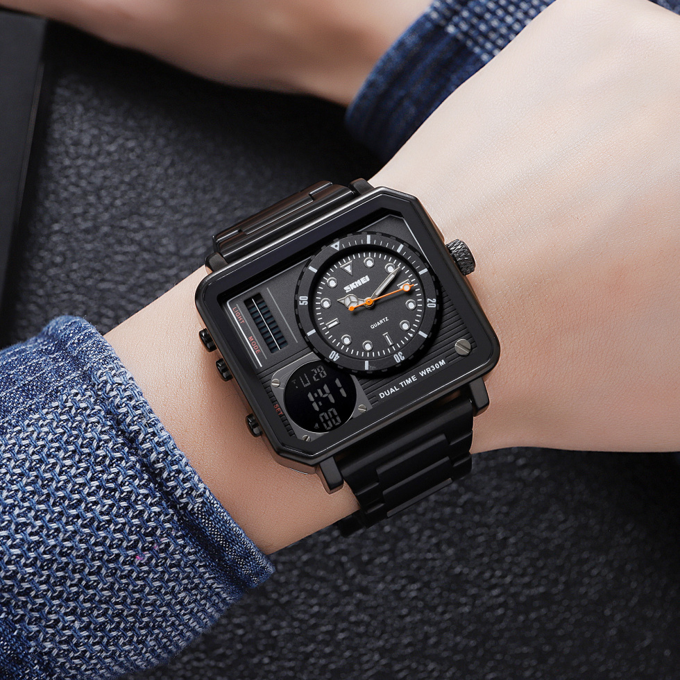 large Годинник чоловічий Skmei 2025BK Black 1