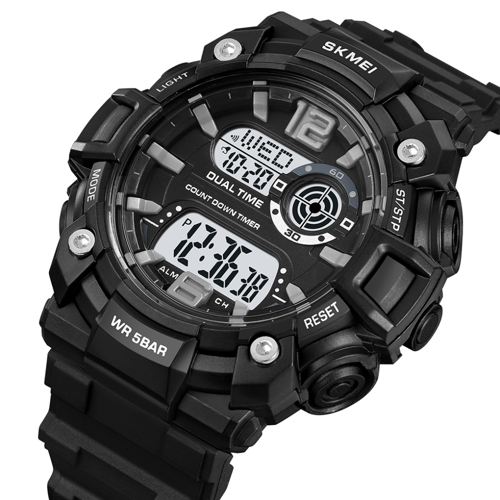 large Часы мужские Skmei 2018BKWT Black-White 0
