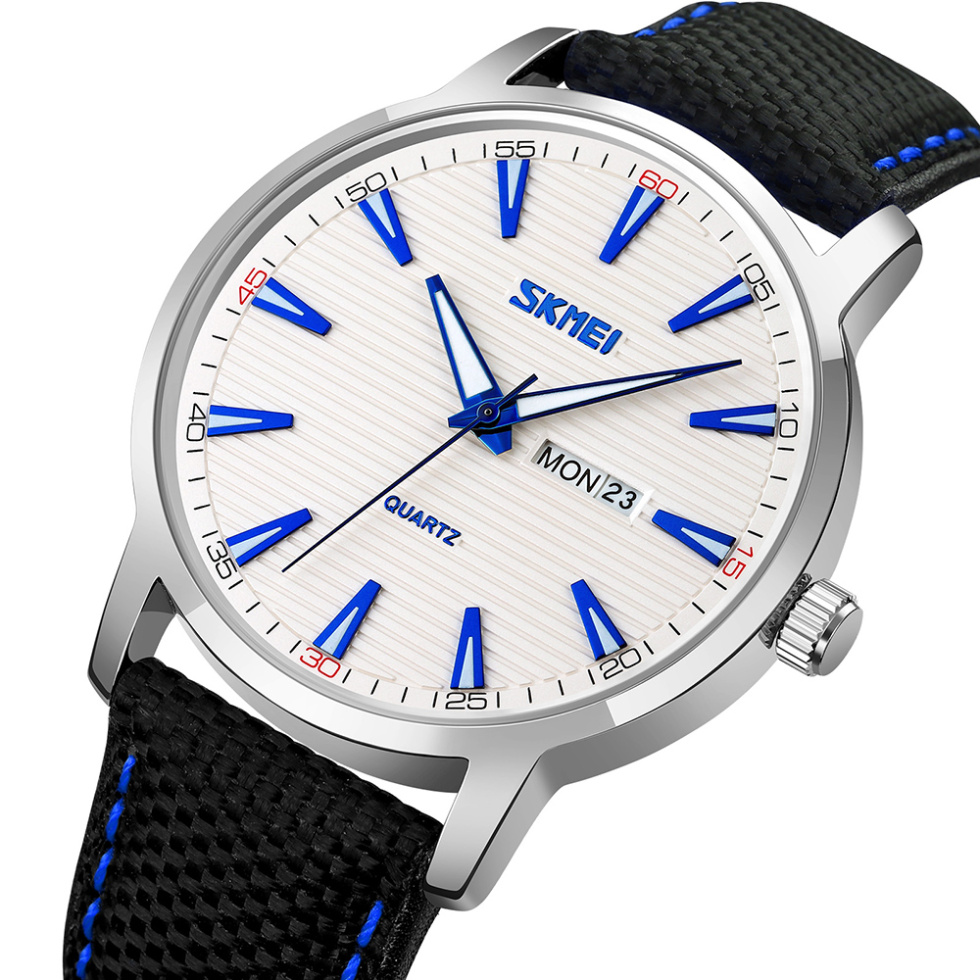 large Годинник чоловічий Skmei 9303SIBU Silver-Blue 0