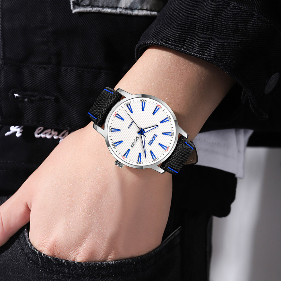 large Годинник чоловічий Skmei 9303SIBU Silver-Blue 1