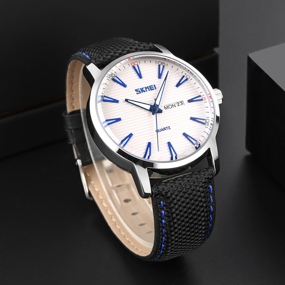 large Годинник чоловічий Skmei 9303SIBU Silver-Blue 2