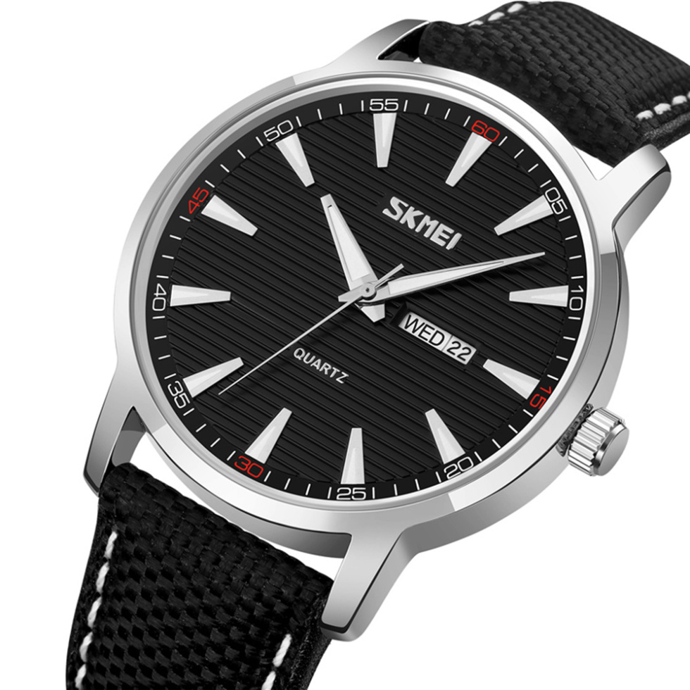 large Годинник чоловічий Skmei 9303SIBK Silver-Black 0