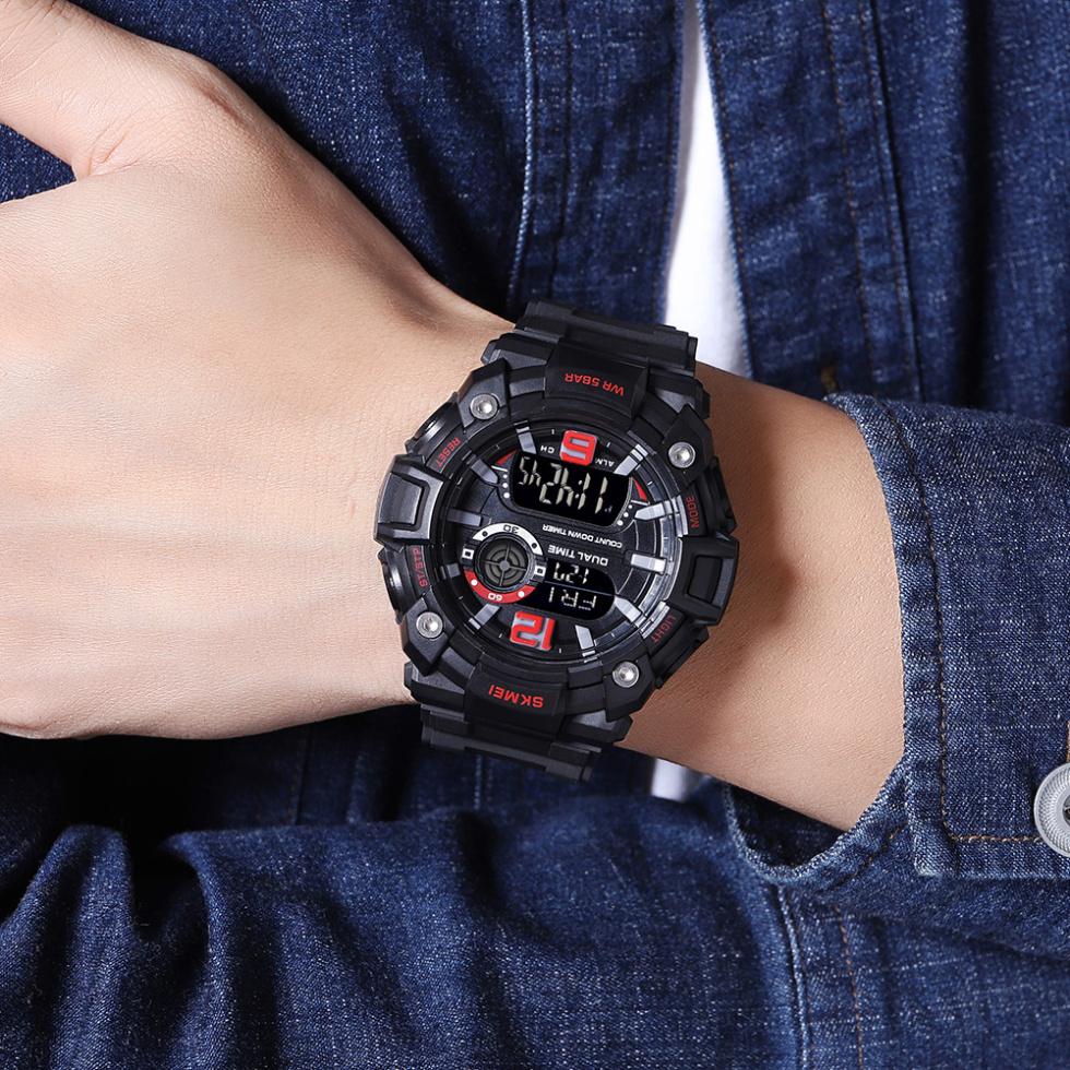large Часы мужские Skmei 2018RDBK Red-Black 1