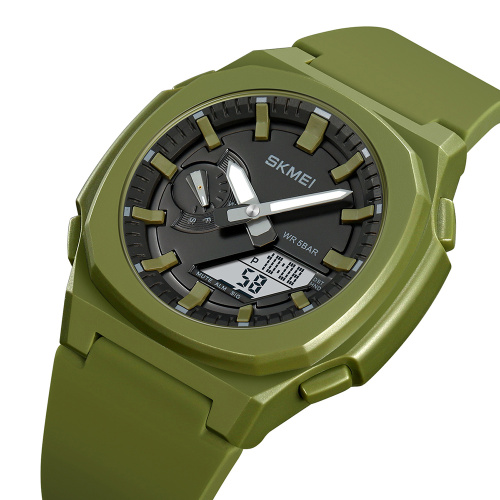 Часы мужские Skmei 2091AGWT Army Green White-0