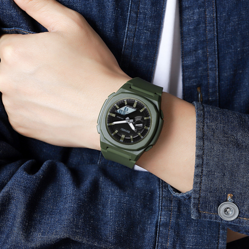 large Часы мужские Skmei 2091AGWT Army Green White 1