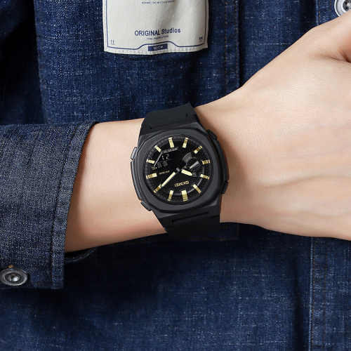 Годинник чоловічий Skmei 2091BKGDBK Black-Gold-Black-1