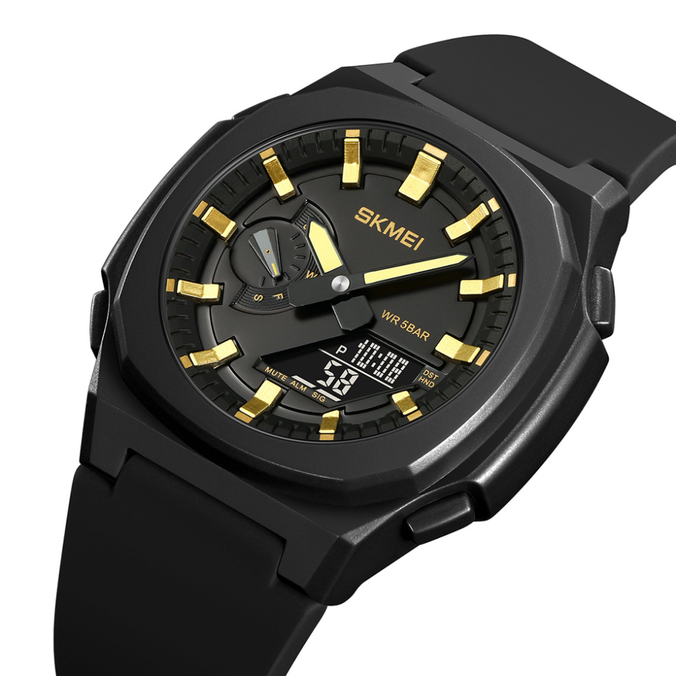 large Годинник чоловічий Skmei 2091BKGDBK Black-Gold-Black 0