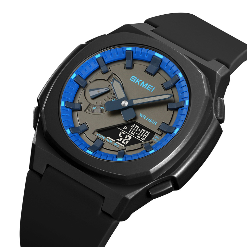 large Годинник чоловічий Skmei 2091BKBUBK Black-Blue-Black 0