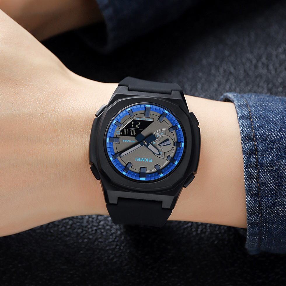 large Годинник чоловічий Skmei 2091BKBUBK Black-Blue-Black 1