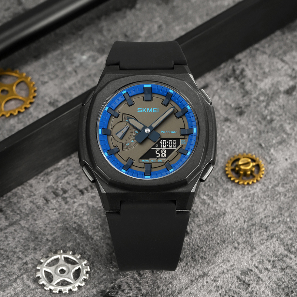 large Годинник чоловічий Skmei 2091BKBUBK Black-Blue-Black 2