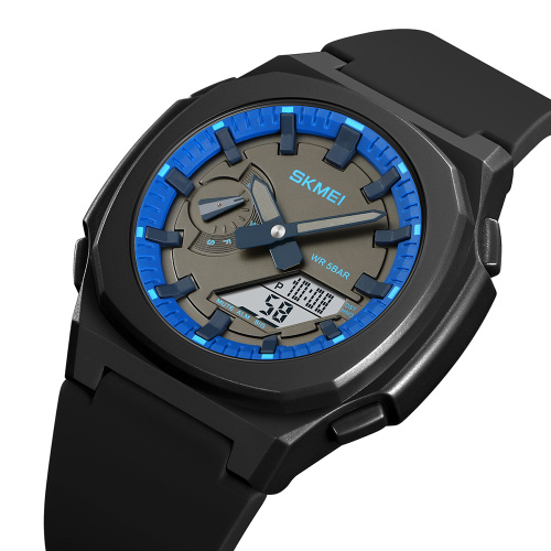 Часы мужские Skmei 2091BKBUWT Black-Blue-White-0