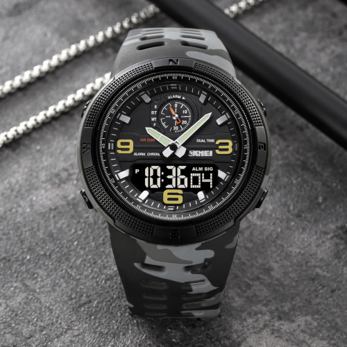 Годинник чоловічий Skmei 1655CMGYBK Camo Grey-Black-2